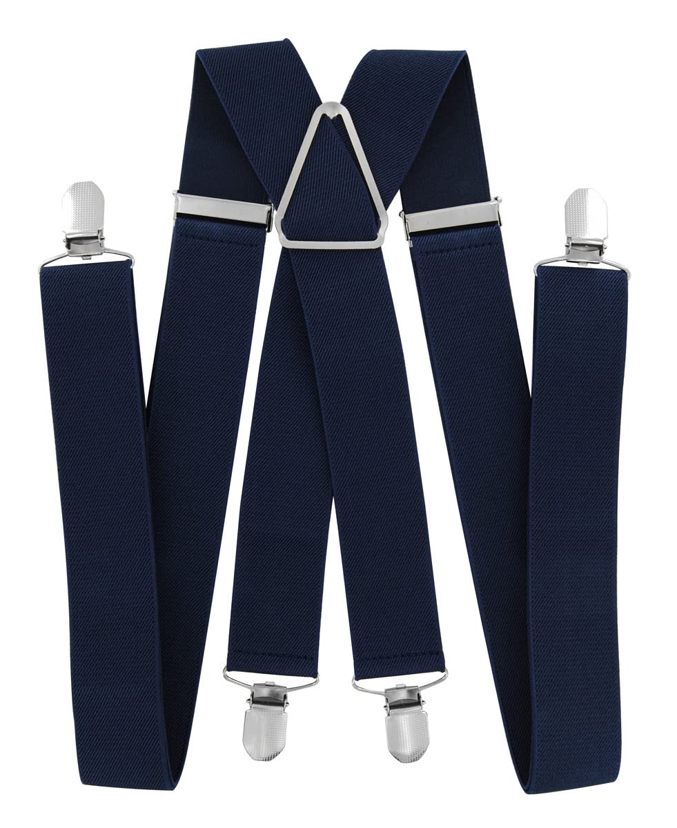axy Hosenträger für Herren breit 3,5 cm in X-Form mit 4 Hosenträger Clips extra stark längenverstellbar 35mm