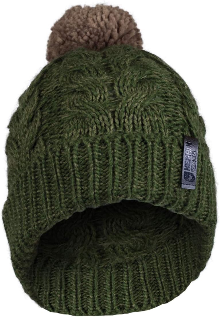 Bobble Hat - Irish Knit Bobble Hat Winter Warm Thick