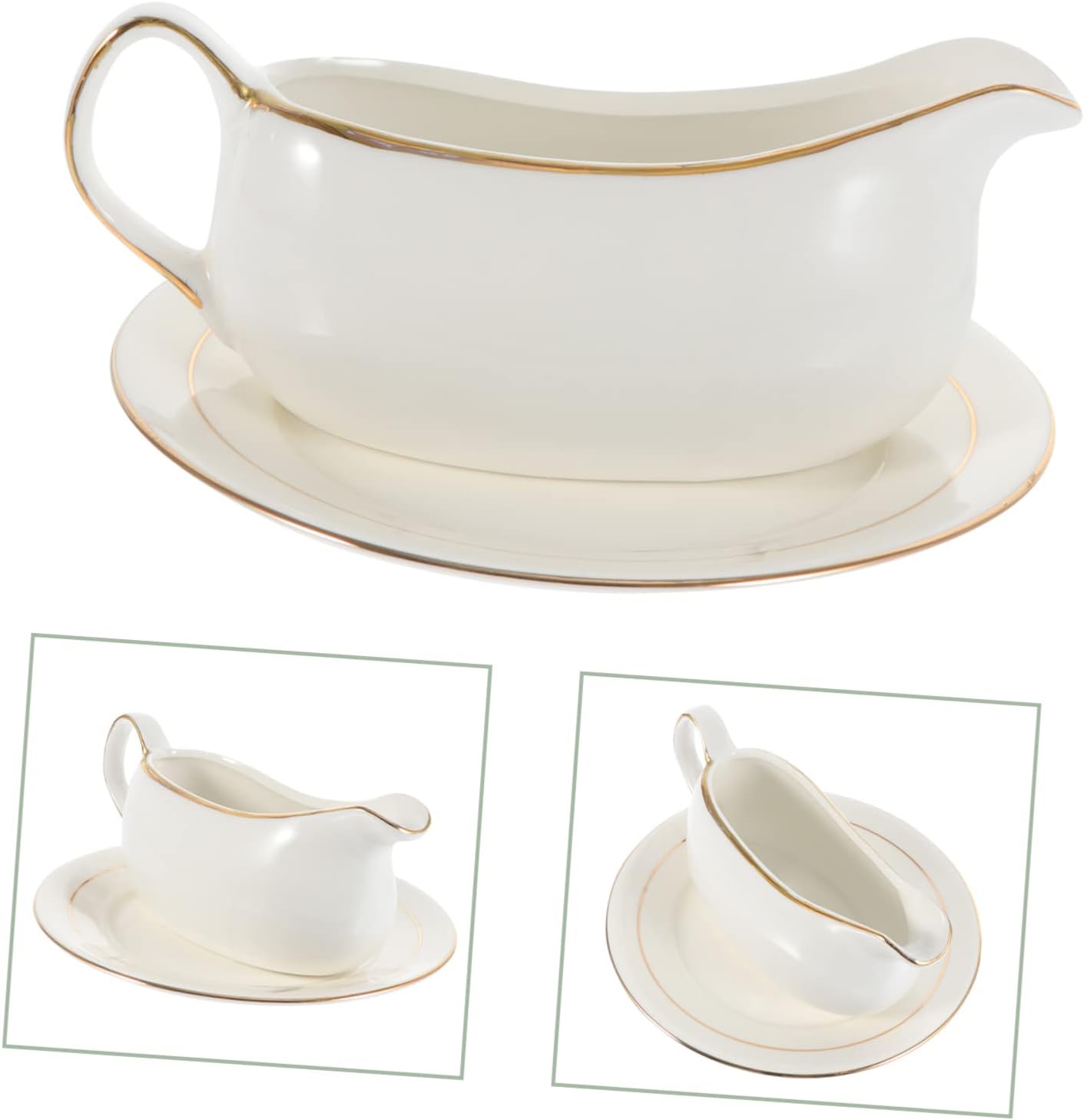 Ceramic Gravy Sauce Boat White Simple Style for Serving