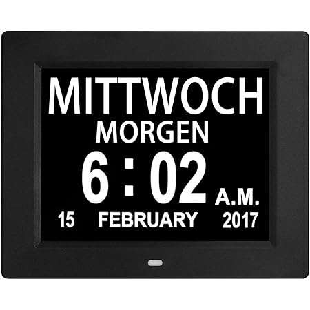 SINOIDEAS - Seniorenuhr 8 Zoll. Digitale Kalender und Seniorenuhr