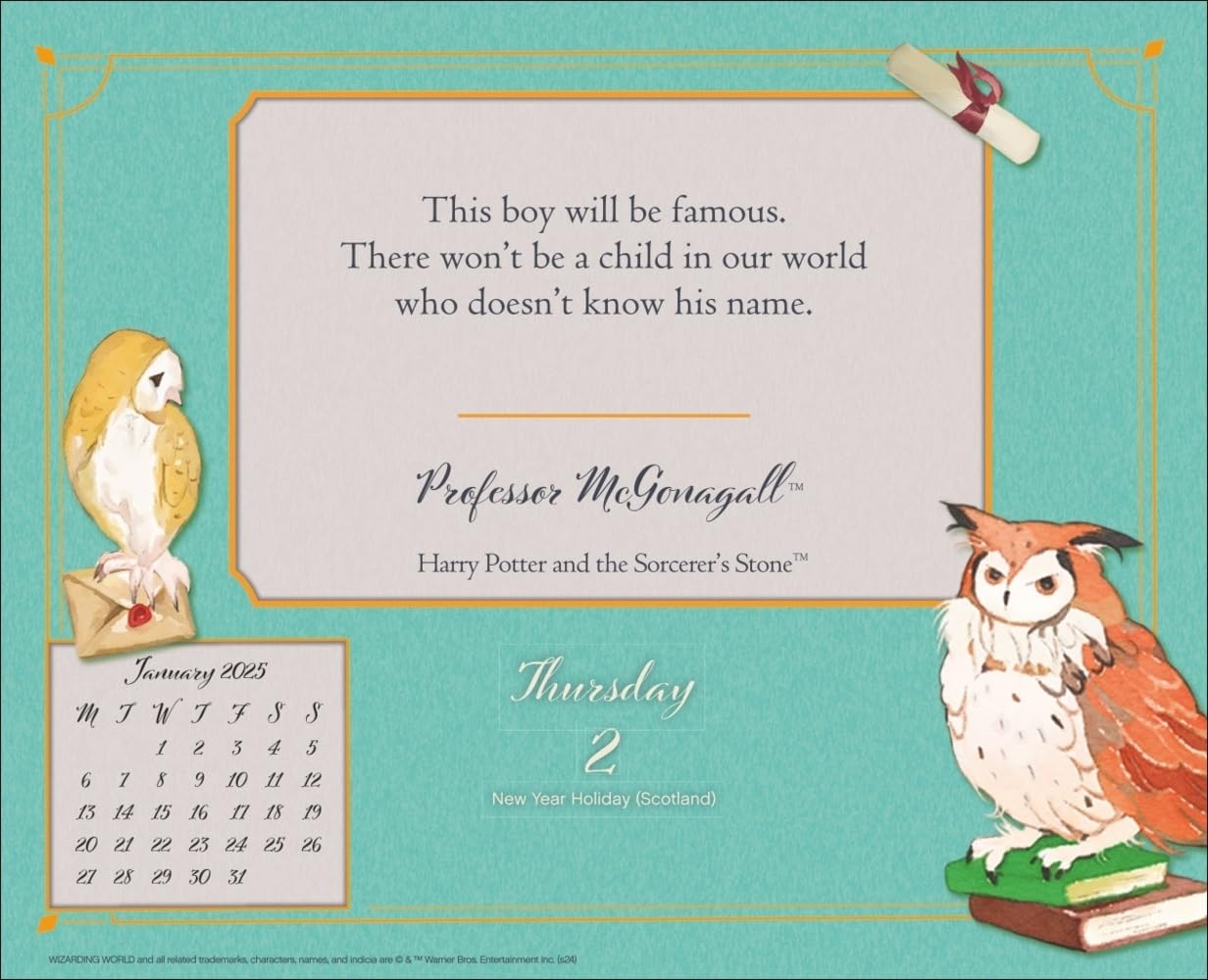 Harry Potter Tagesabreißkalender 2025: Magischer Kalender für jeden Tag mit Zitaten, Bildern und spannenden Details aus der Filmreihe. Tischkalender für Harry Potter-Fans. Auch zum Aufhängen