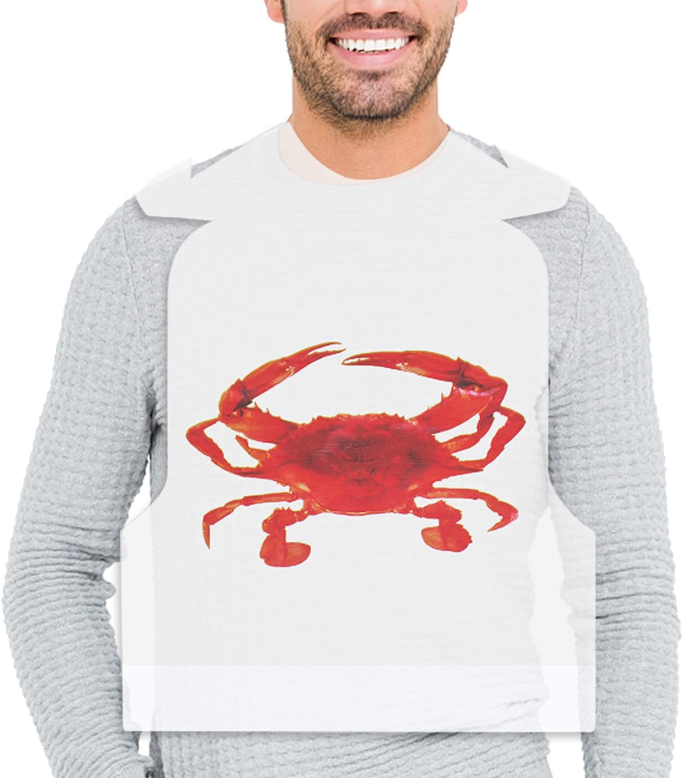 Nonley 25 Pack Plastic Bibs for Adults 23 Inch Keep Clothes Clean at Seafood Party, Crab Bibs Pack of 25, L