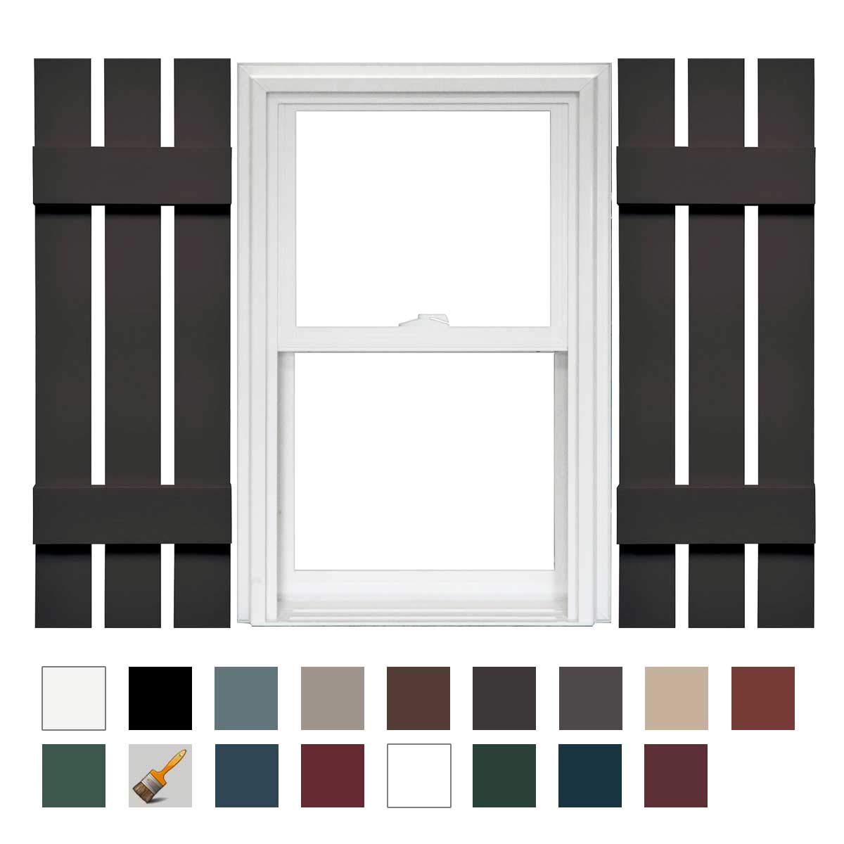 Mid America Board and Batten 14" 4 Board Joined Vinyl Standard Shutter (1 Pair) - 14 x 59 002 Black — view 28