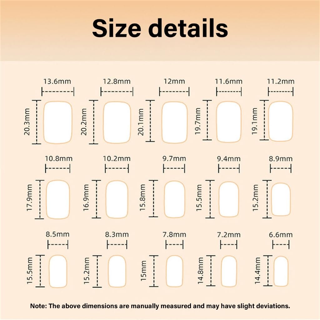 30 Pcs Blue French Tip Acrylic Nails Short False Nails Rhinestones Stick on Nails Glittering