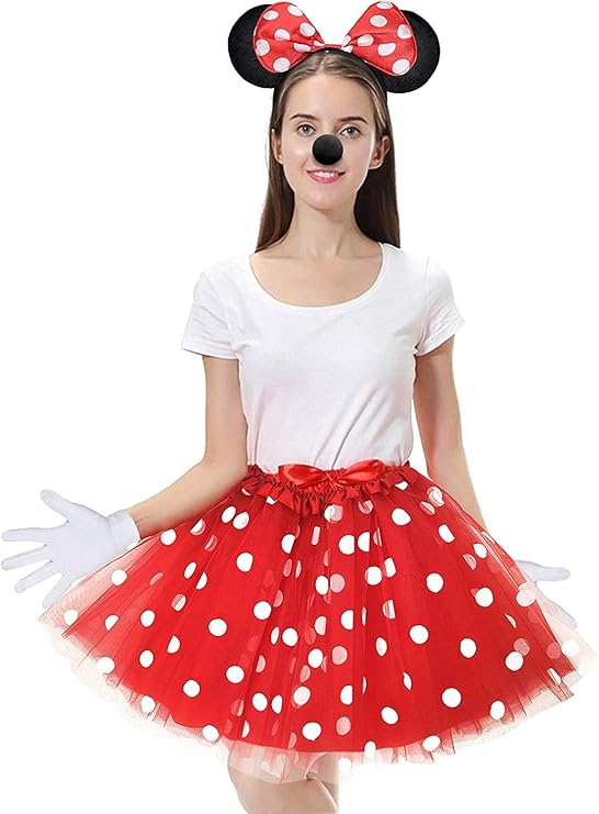 Atorcher Minnie Mouse Kostüm Für Mädchen - Komplettset Mit Tutu Rock & Zubehör