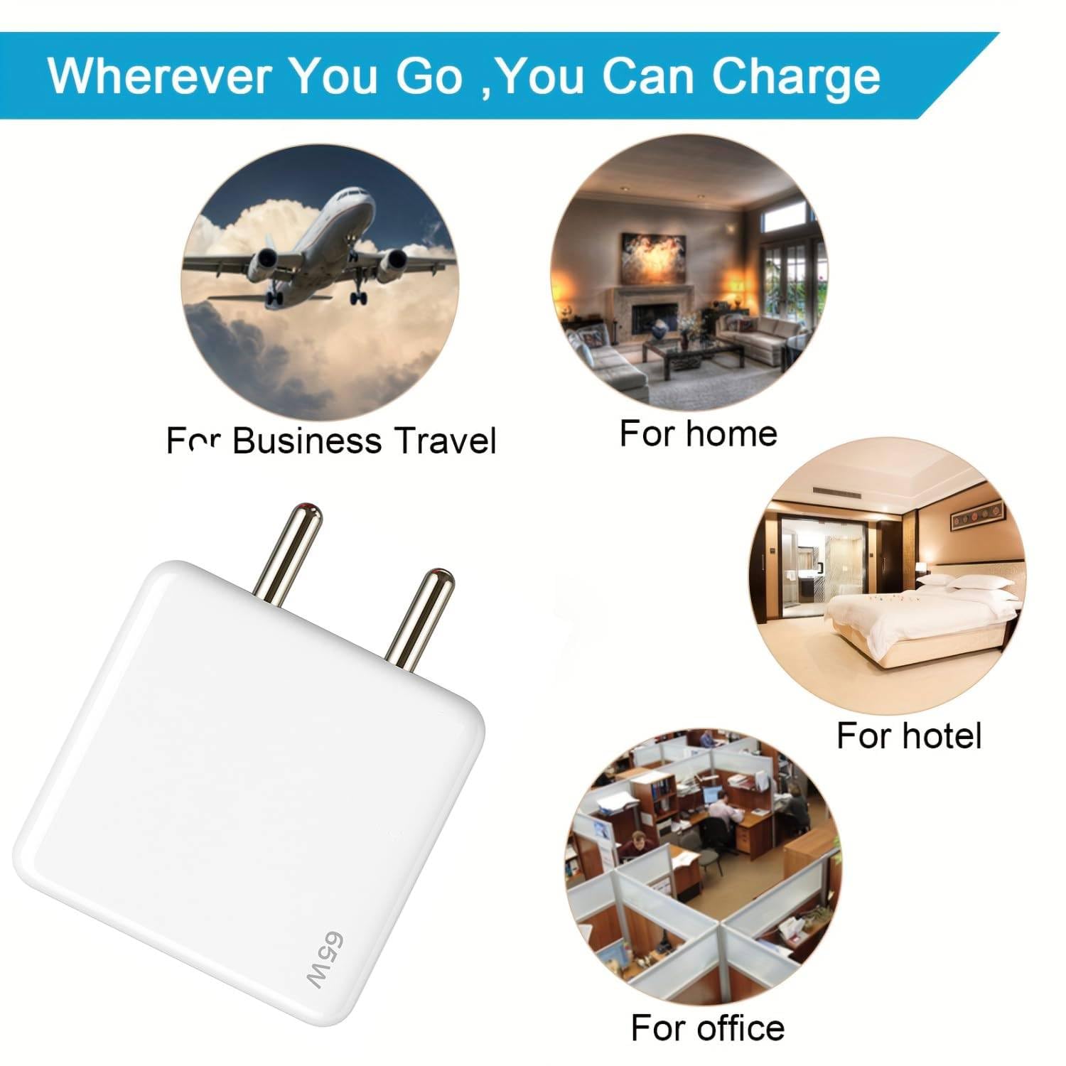 APFEN 65W SuprFast USB-A To Type-C Fast Charger & Cable Compatible With OnePlus/Oppo/Xiaomi/Realme/Samsung/Nothing/Poco/Motorola & Other Type C Devices, White 2