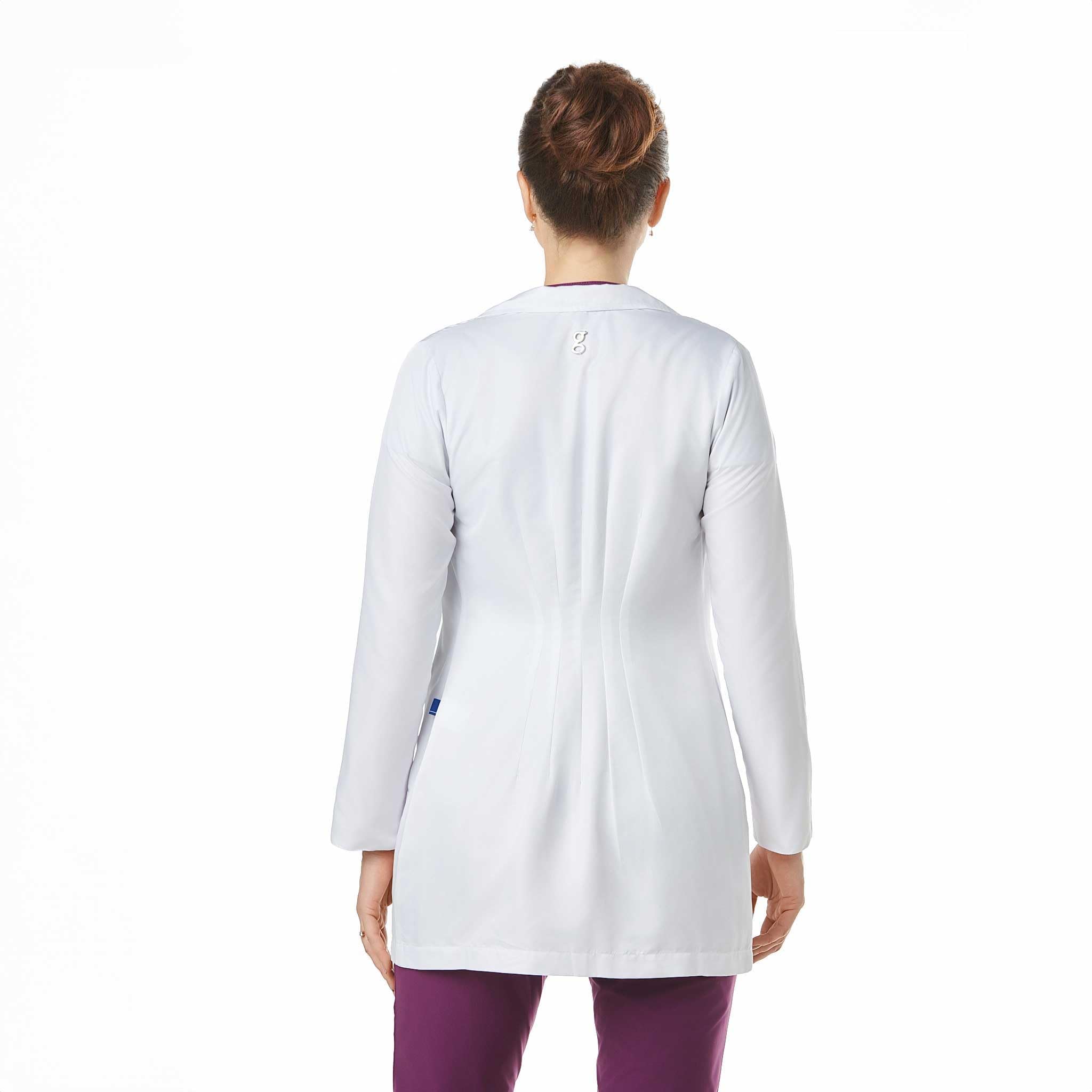 Bata Sanitaria De Trabajo Taylor Mujer Repelente Antibacterial Esterilizable Resistente Reutilizable Médico Doctora Laboratorio Escuela Farmacia Blanca