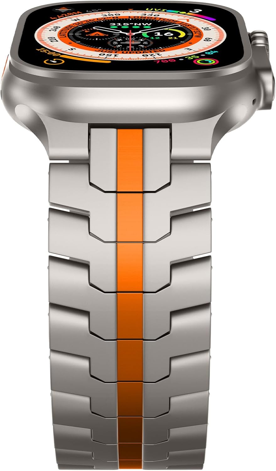 Titanium Band for Apple Watch Ultra 2/1, Lightweight Metal Link Bracelet for Women & Men, Compatible with iWatch 49mm 45mm 44mm 42mm Series