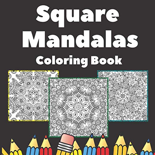 Square Mandalas Coloring Book: Easy Patterns & Large Print Mandala Colouring Book for Kids, Teens, Adults, Beginners, Seniors Stress Relief Relaxation Meditation image 2