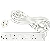 PRO ELEC PELB1942 4 Gang Switched Surge Protected Extension Lead White, 10m PRO ELEC PELB1942 4 Gang Switched Surge Protected Extension Lead White, 10m