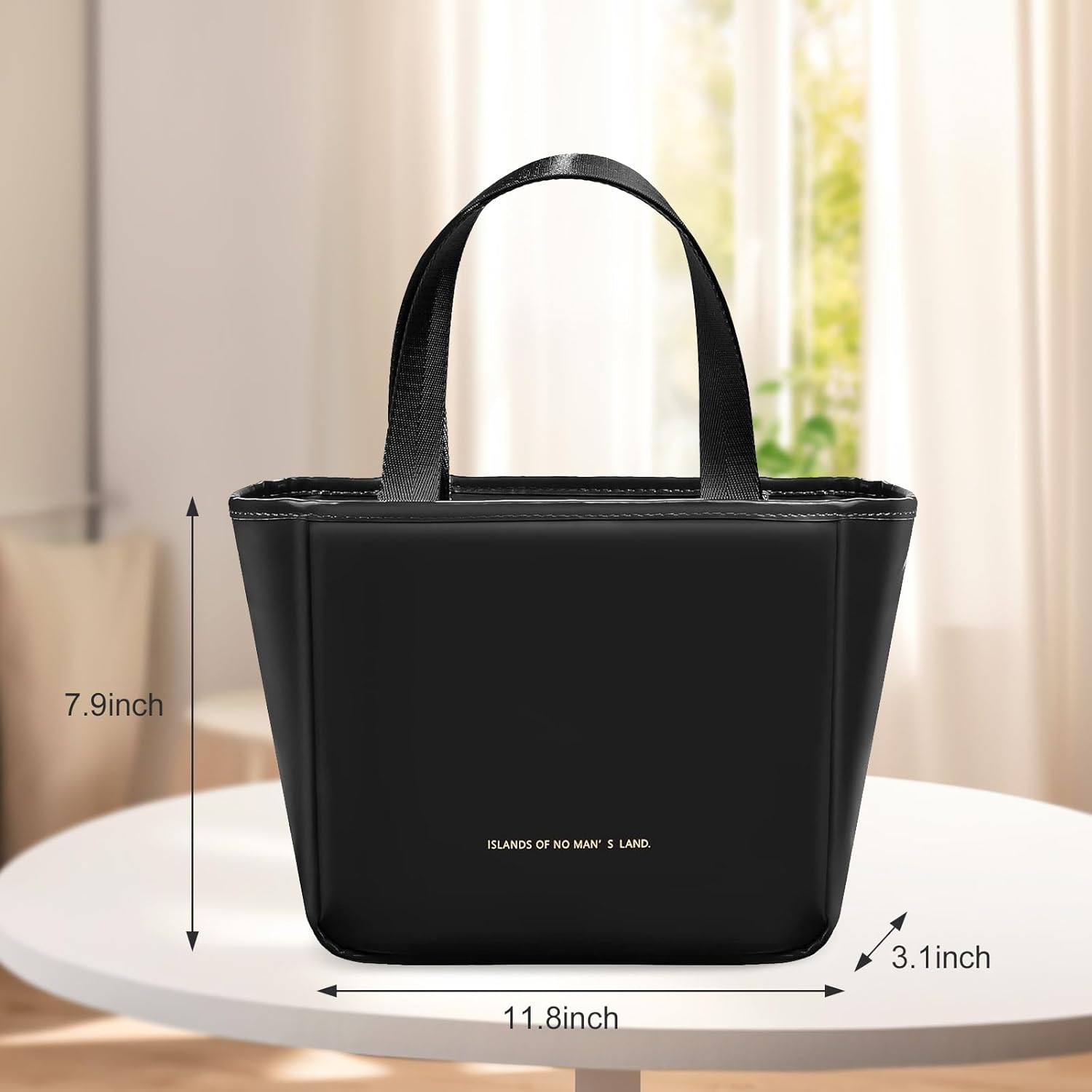 Lunch Box for Women, Lunch Bag for Women Simple Reusable Insulated Lunch Tote Bag Cute Cooler Food Storage Bags for Work, Office or Picnic (Black) - Image 6