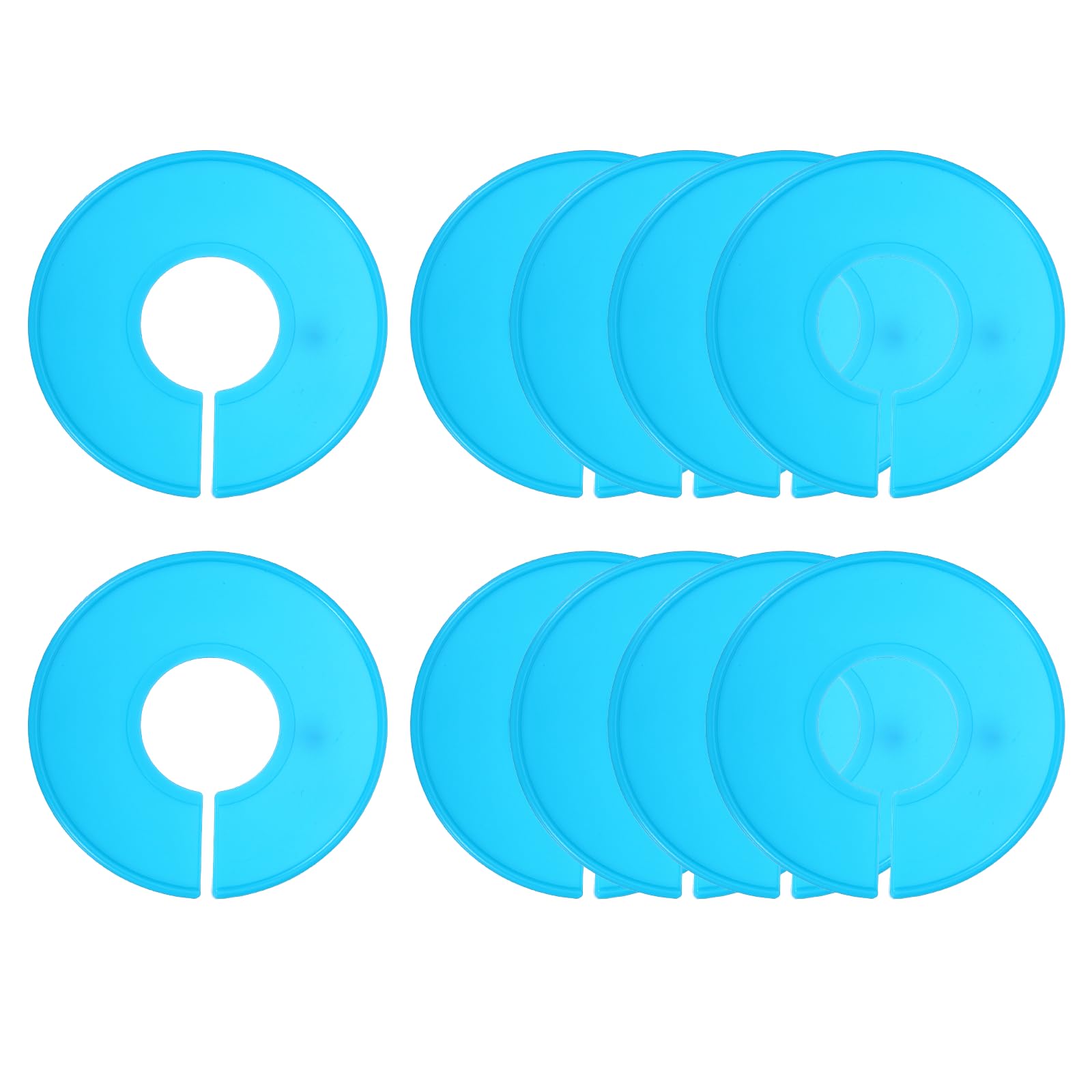 sourcing map 10 Pcs Clothes Dividers,Round Closet Rack Dividers Clothing Rack Size Dividers Blank Labels Writable & Reusable for Hanging Clothes Sorting Size, Light Blue
