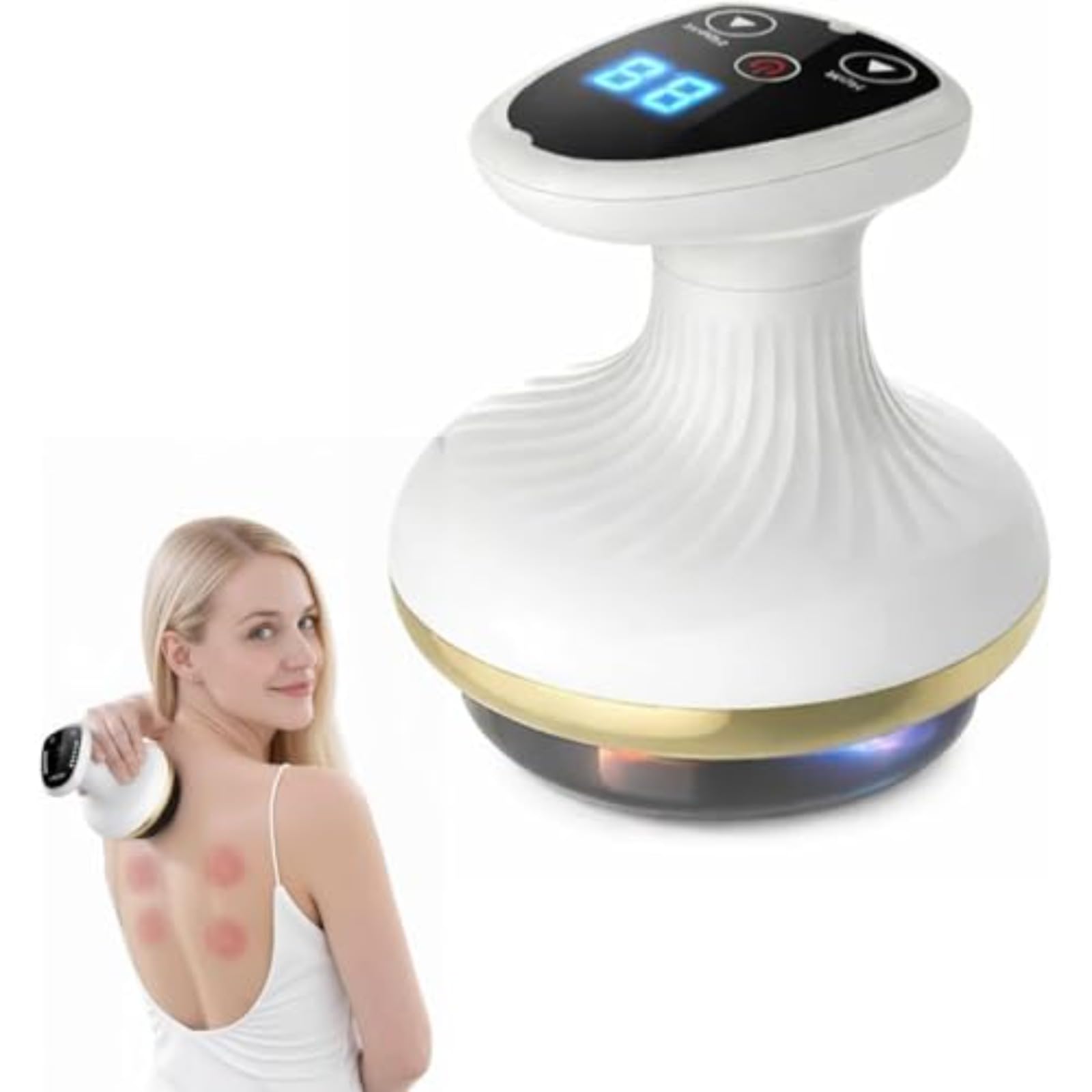 Vacuvia SculptGlow 4-in-1Appareil Anti-Cellulite – Massage par Ventouse et Palper-Rouler pour – Raffermit la Peau d’Orange sur Cuisses, Ventre et Fesses (Doré)