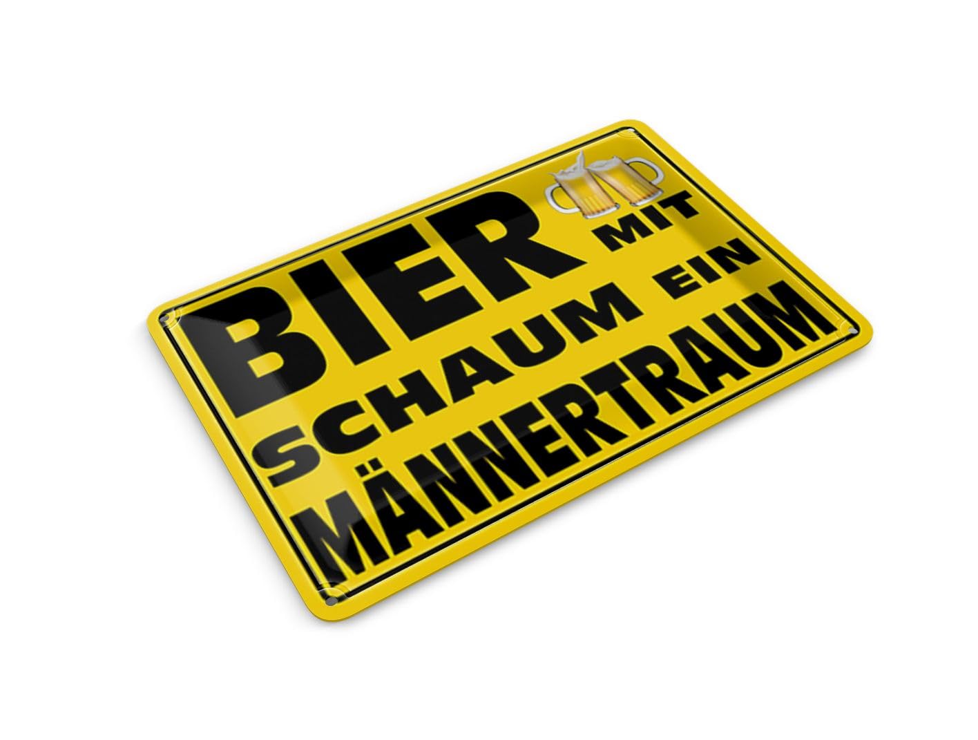 Femer Tin Postcard Saying 14 x 10 cm Beer with Foam A Men's Dream Decorative Sign
