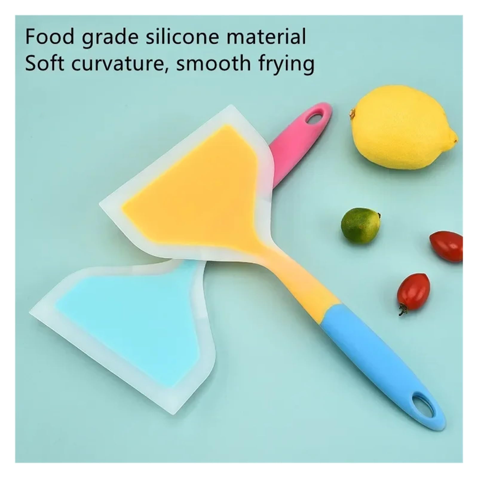 Lot de 8 spatules de cuisine en silicone pour gratter, ramasser et servir – Parfait pour la viande, les œufs et les pizzas