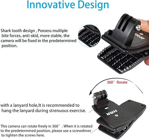 Vista 3 de Soporte de clip para mochila con soporte de teléfono, accesorios para GoPro Hero 13 12 11 10 9 8 7 6 5 negro Akaso Sony Action Camera y iPhone