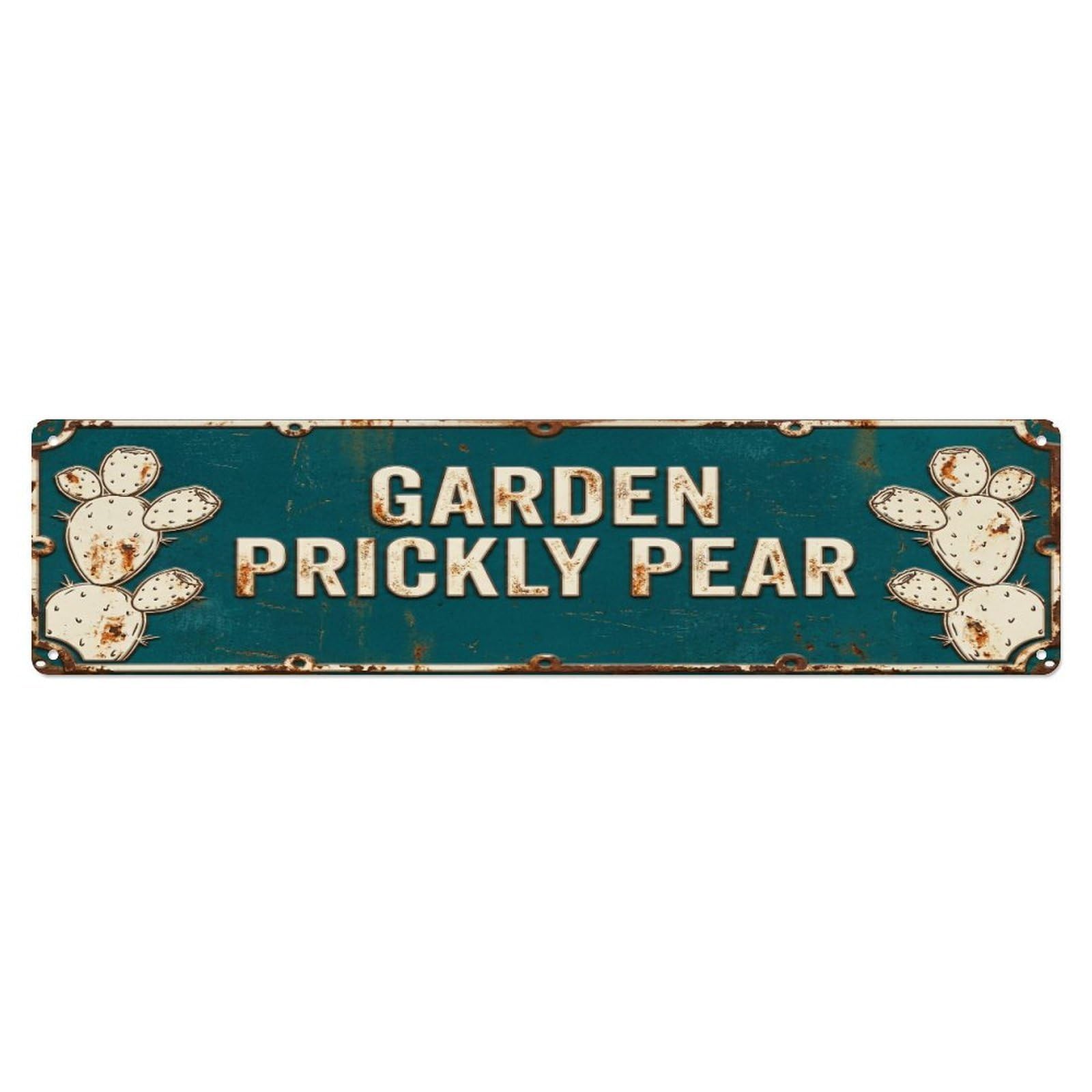 Metal Tin Sign GARDEN PRICKLY PEAR Vintage Fruit Rustic Farmhouse