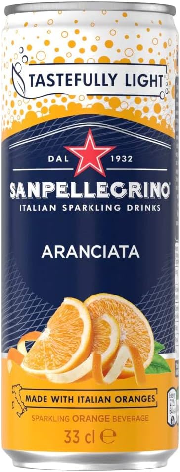 Aranciata Sparkling Orange Beverage Italian Sparkling Drink, 11.16 fl oz ℮ 330 ml
