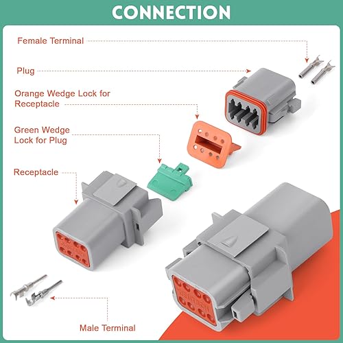 Miniatura 6 de Kit de conectores DT Deustch de 236 piezas con crimpador de cables, 2, 3, 4, 6, 8, 12 pines, enchufe eléctrico automotriz impermeable, con
