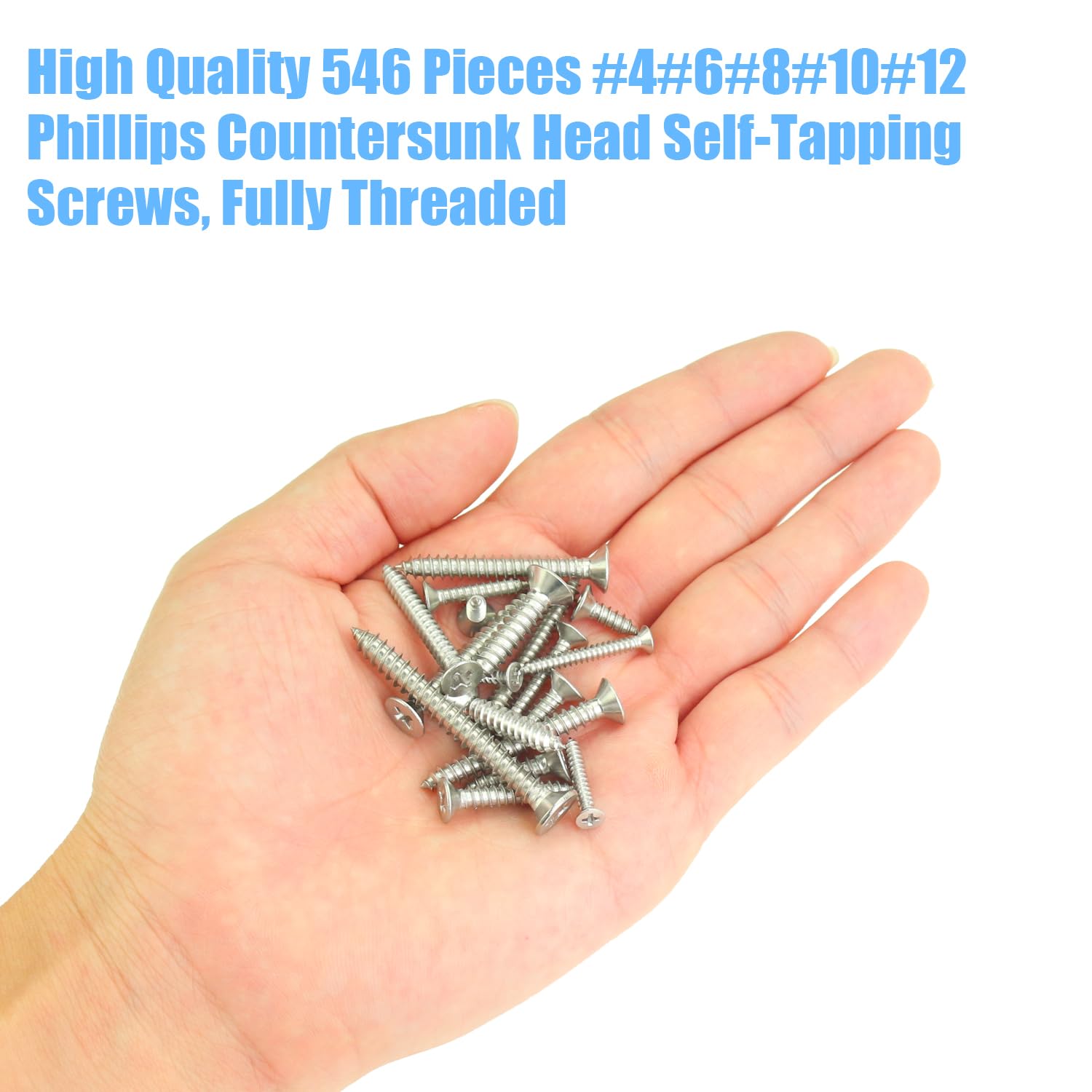 DYWISHKEY 546-Piece Assorted Screws Kit, #4-#10 Self-Tapping Wood Screws