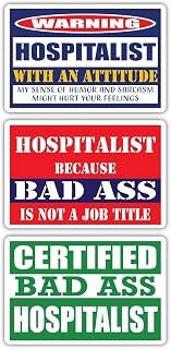 (x3) Certified Bad Ass Hospitalist with an Attitude Magnets | Funny Occupation Job Career Gift Idea | Magents Perfect for Cars, Trucks, Toolboxes, Lockers, Fridges