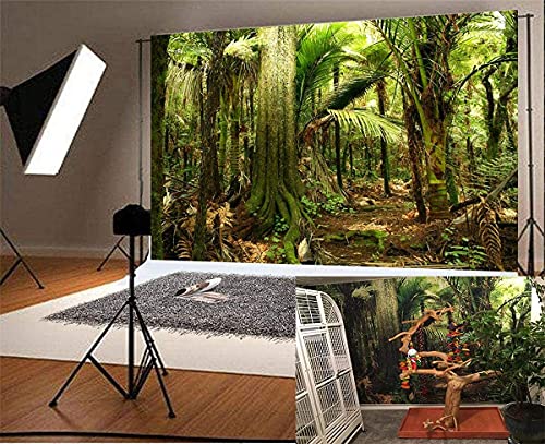 Jungle Photography Backdrop Growth Lush Fern Tropics Jungle Flora 10x6.5ft Background Green Vegetation Nature Landscape Photo Studio Props