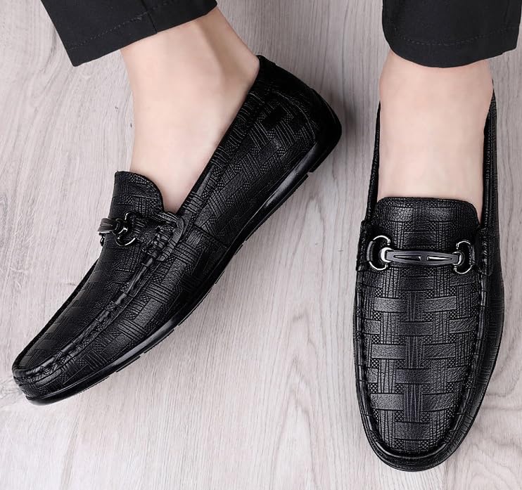 Men's Oxfords Flexural Leather Dress Shoes Modern Classic Slip-On Business Casual Comfortable Formal Footwear4