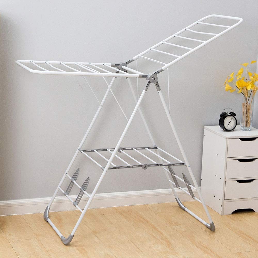 Tendedero Plegable para Secado De Ropa Tendedero para El Piso Ropa Plegable Balcón Percha Simple Y Fresca Toalla Dormitorio Edredón De Secado para El Hogar Interior Y Exterior para Un Fácil Almacena