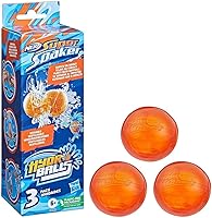 Vista 1 de Nerf Super Soaker Hydro Balls Paquete de 3 globos de agua reutilizables, bolas llenas de agua estallan en el impacto, recarga rápida, juguete al