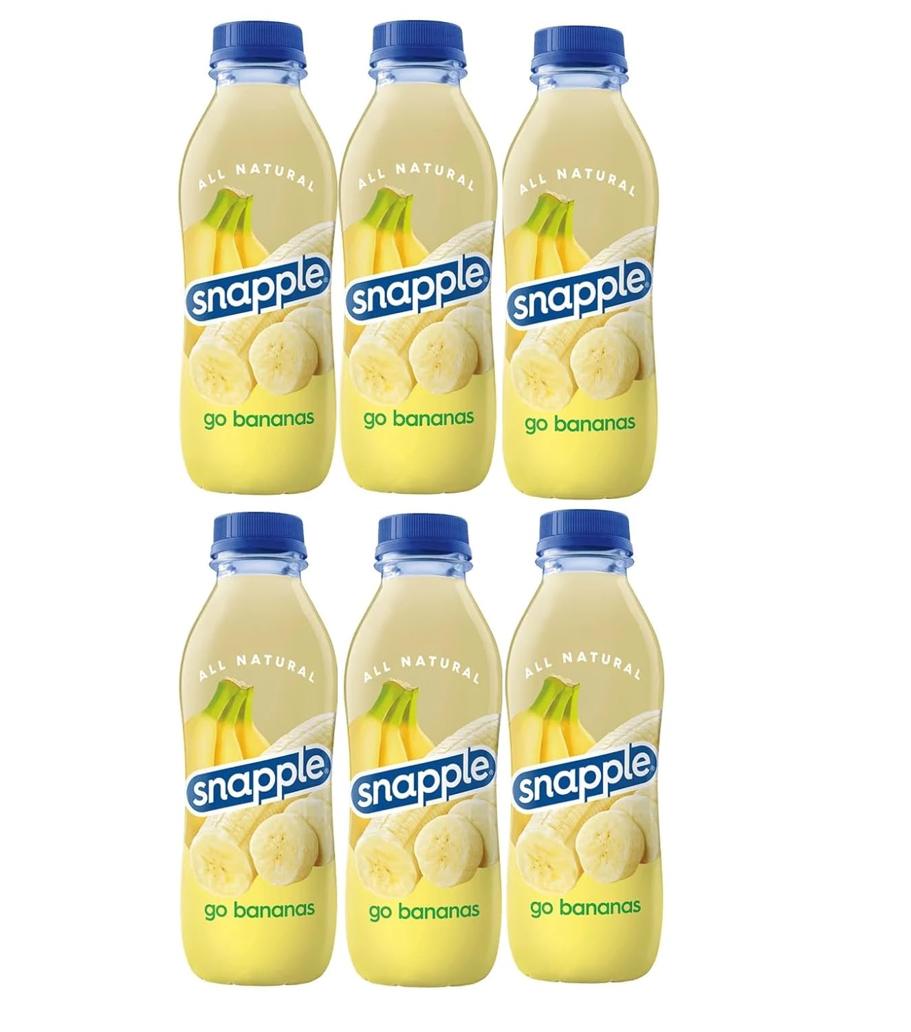 Snpple ,Go Banana's 16 fl oz recycled plastic bottle, 6 pack
