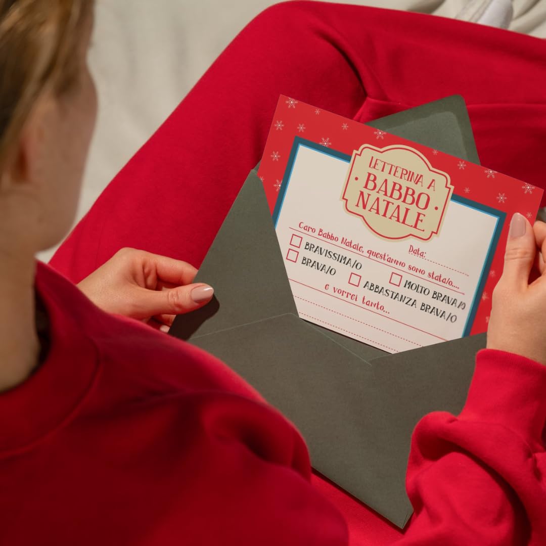 EURO PUBLISHING Letterina a Babbo Natale - cm 29,5x21 (include 2 letterine+1 busta lettera +12 stickers +1 matita+1 gomma)
