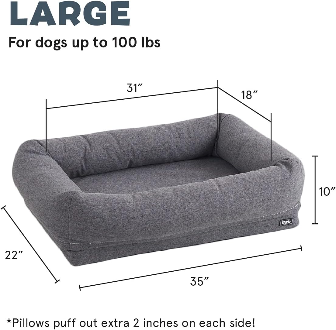 Barkbox Memory Foam Dog Bed with High Density Foam Base for Orthopedic Joint Relief - Crate Lounger, Dog Couch or Sofa Pet Bed - Machine Washable Cover and Water-Resistant Lining - Toy Included