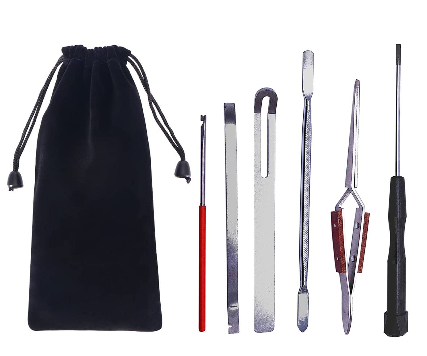 6Pcs Woodwind Repair Kit Adjusting & Leveling Tool for Sax Clarinet Oboe Flute Piccolo with Storage Pouch Bag