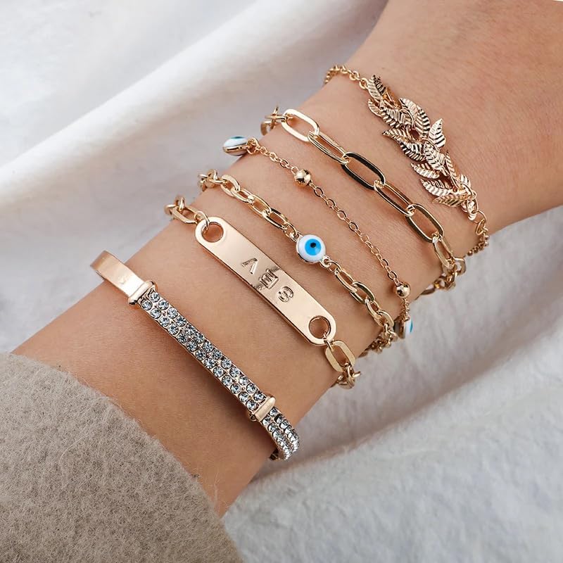 Women's Stackable Plated Jewelry Bracelet Bangles (Style 3)