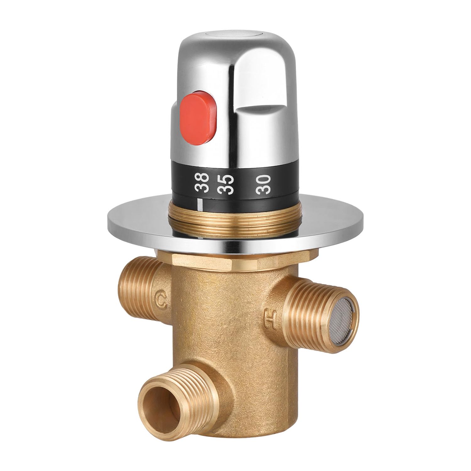 Válvula termostática de control de temperatura, mezcla de agua fría y caliente, mezclador de latón, desviador de tres vías para sistema de calefacción solar, tubería, bañera, cocina, uso doméstico