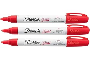 Oil-based Paint Marker in Vivid Red and Medium Point, Pack of 3
