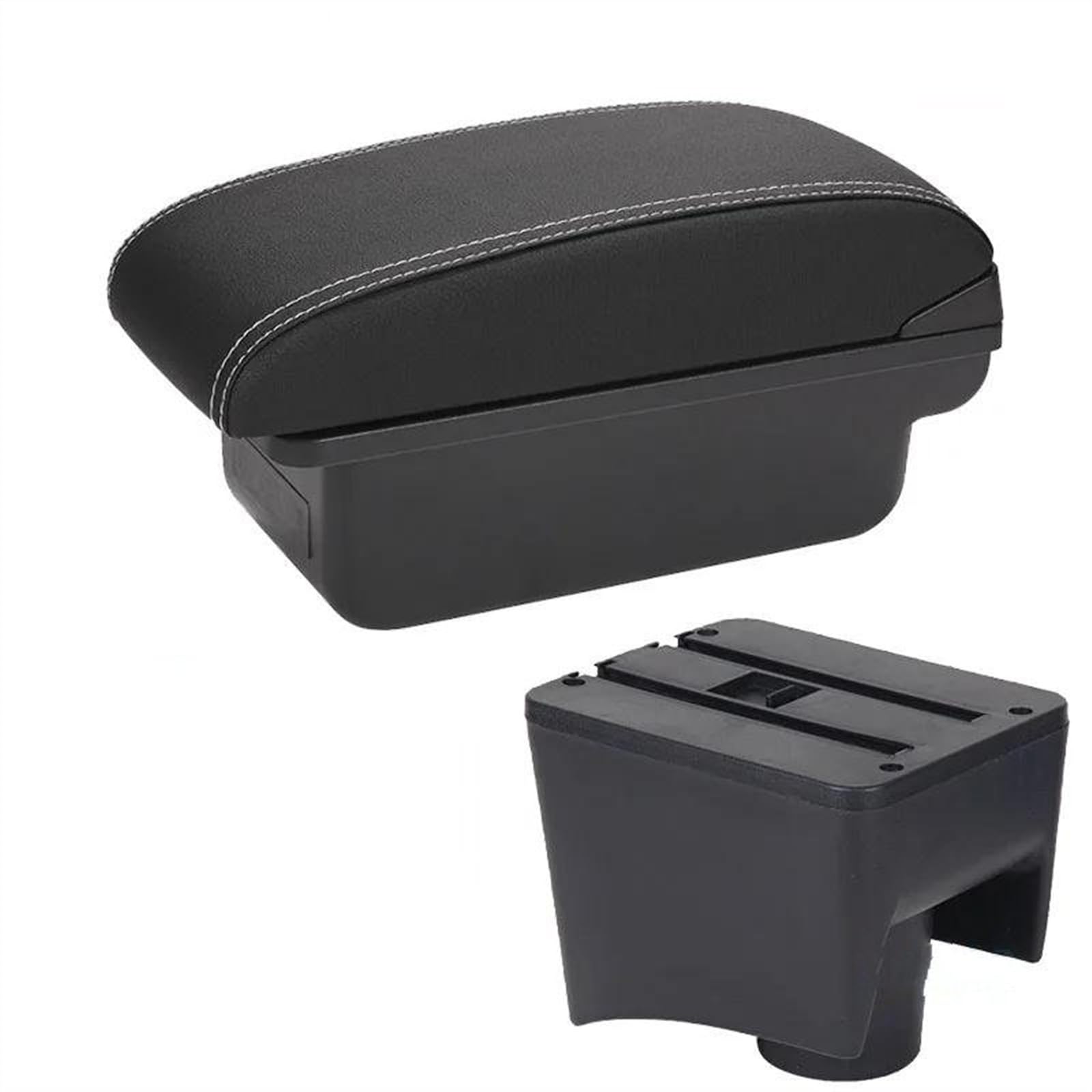 YSDSLS Car Armrest Box Interior Parts For POLO Mk5 6R For Vento Storage Accessories 2012-2018(C3 Black white NOUSB)