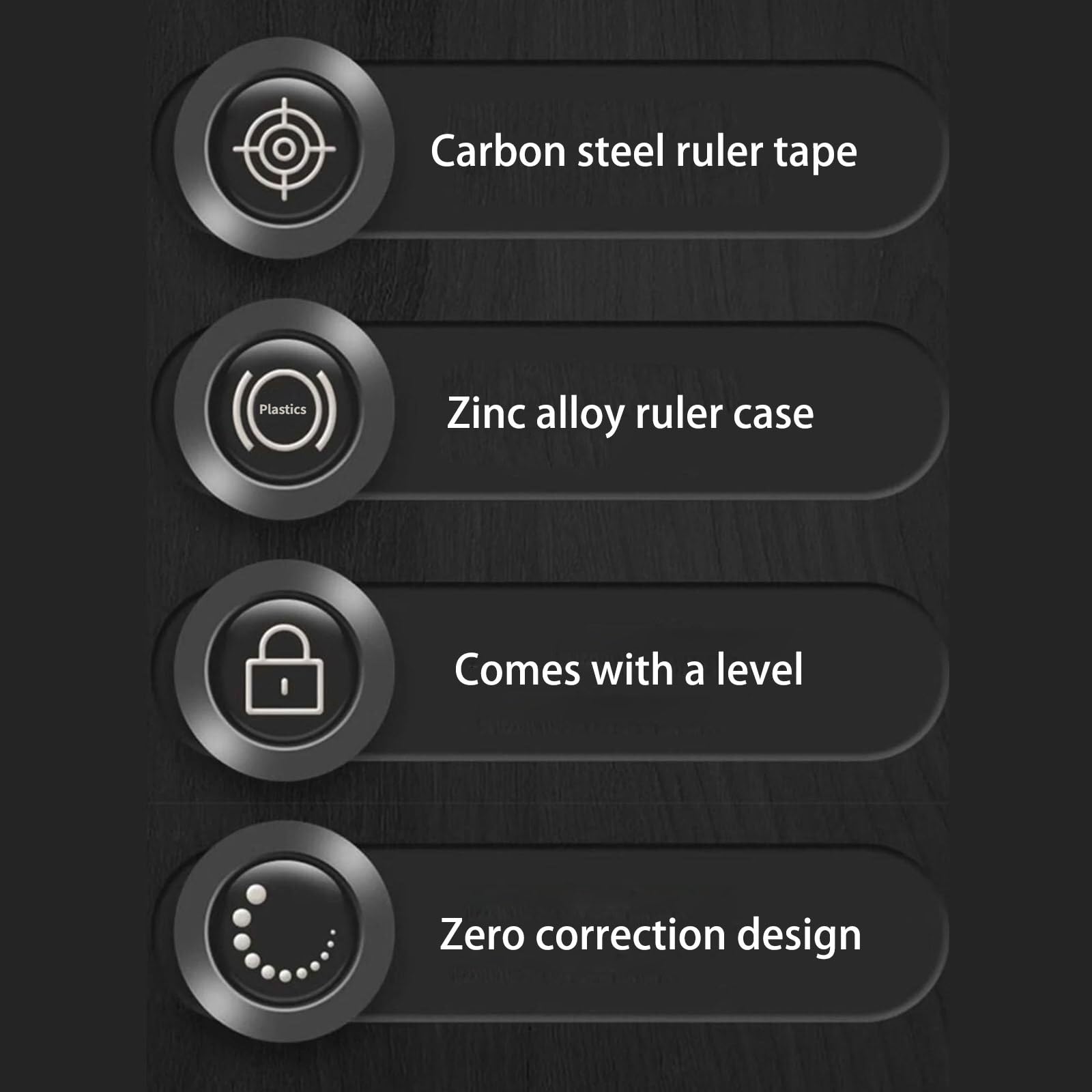 Liso Llaveros Cinta métrica con niveles integrados ergonómico