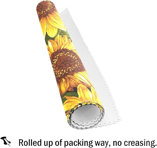 Miniatura 6 de visesunny Juego de 4 manteles individuales retro con diseño de girasoles para decoración de escritorio, antideslizantes, resistentes al calor, para