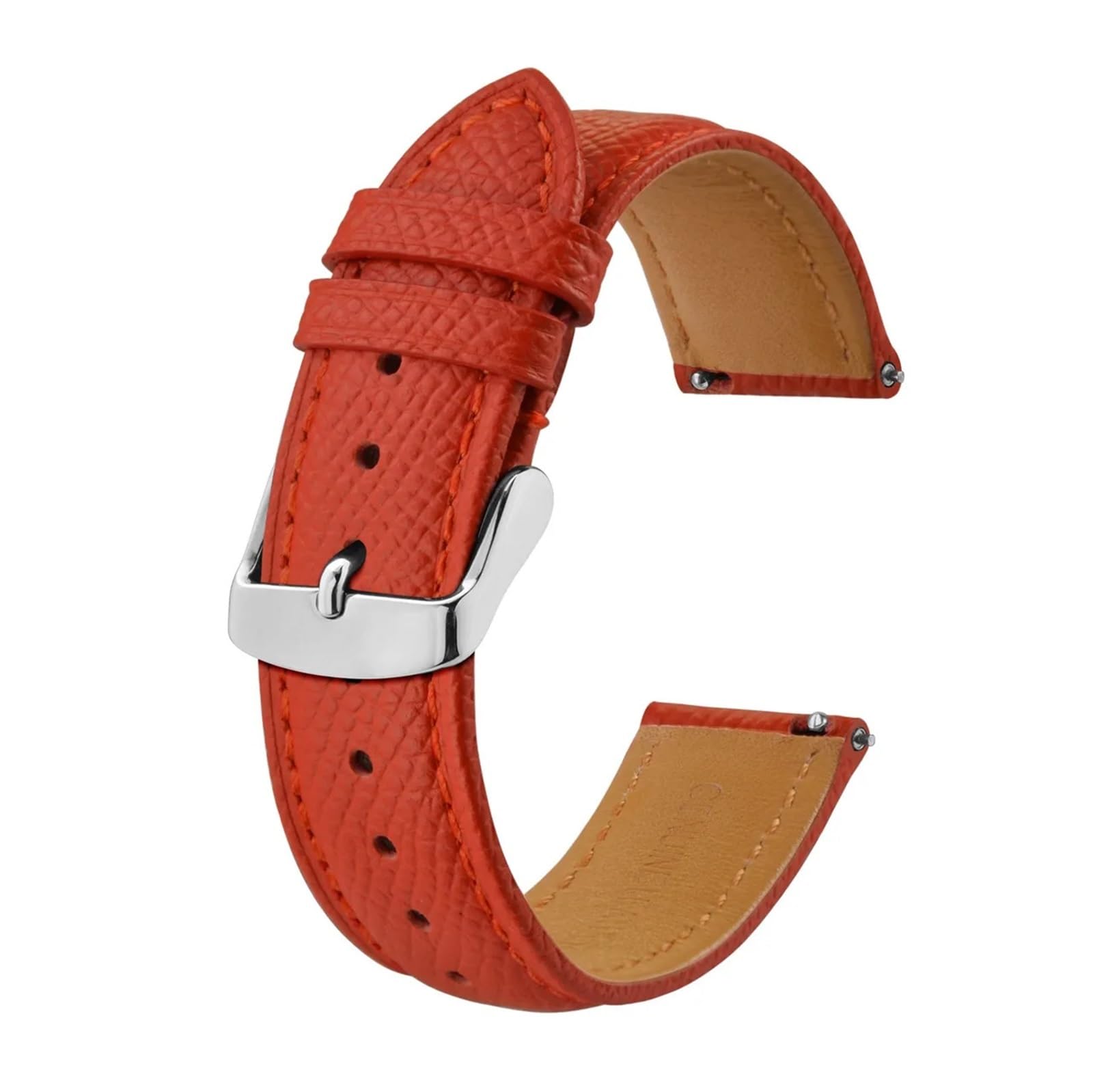 SiChouwz Texturiertes Leder-Uhrenarmband For Herren Und Damen, 18 Mm, 20 Mm, 22 Mm, Armbänder, Schnelles Austauschen, Schwarze Schnalle