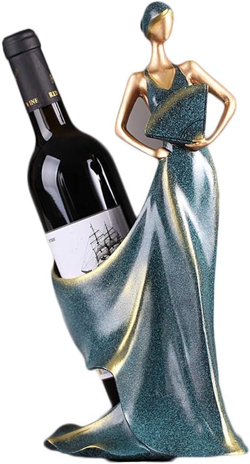 Home bar Wine Rack Wine Bottle Holder Creative Resin Folding Fan Wine Bottle Rack Hand-Painted Tabletop Wine Rack Living Room Table Decoration for Home Kitchen Dining Room (Color : B)