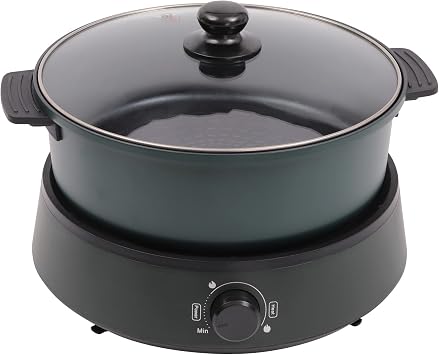 Electric Hot Pot 4L, 1350W Multi Cooker with Removable Pot, Non-Stick Electric Skillet with Infinite Temperature Control Rapid Heating Stock Pot for Stewing, Soup, Family Meals 1-5 People Green