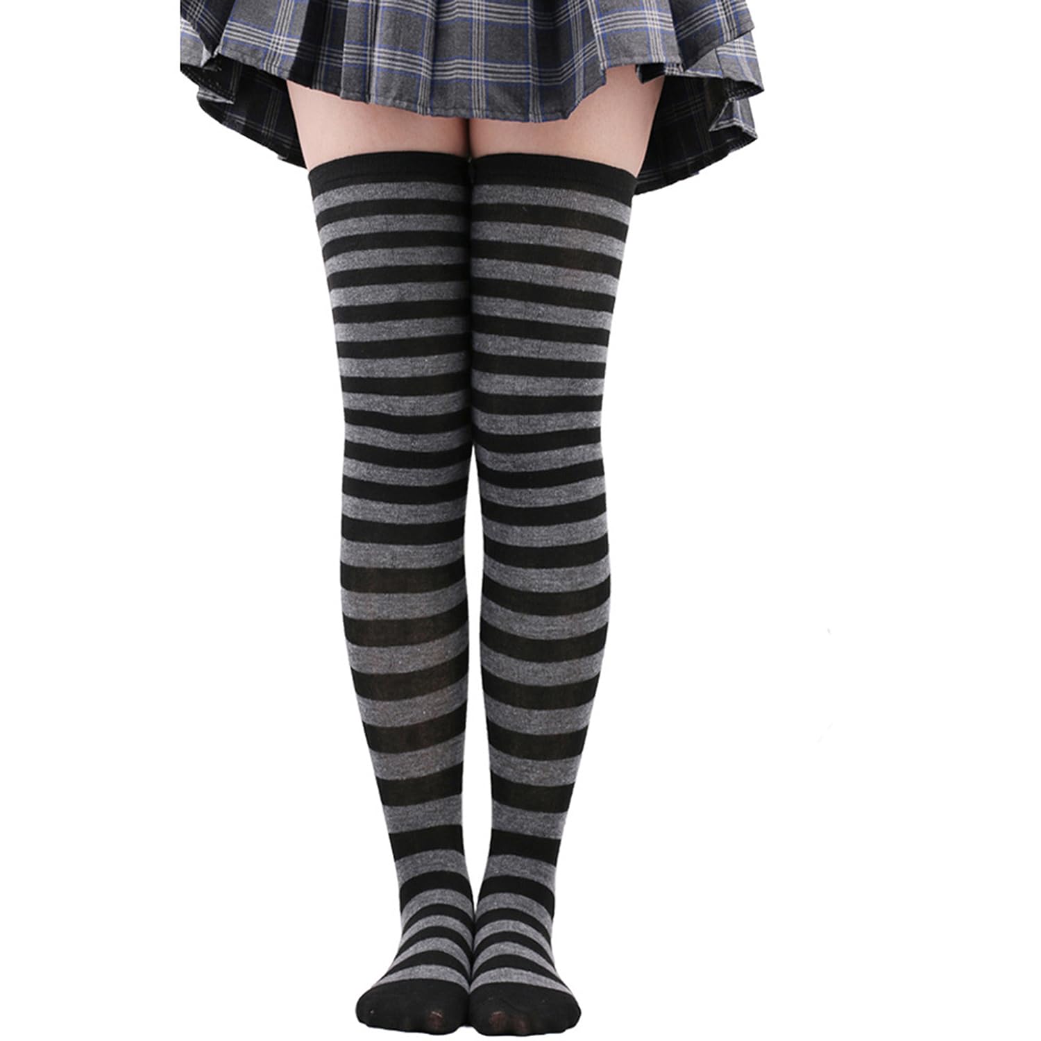 Bestag Christmas Halloween Striped Stockings Over-the-Knee Stockings Thigh-High Socks for Women