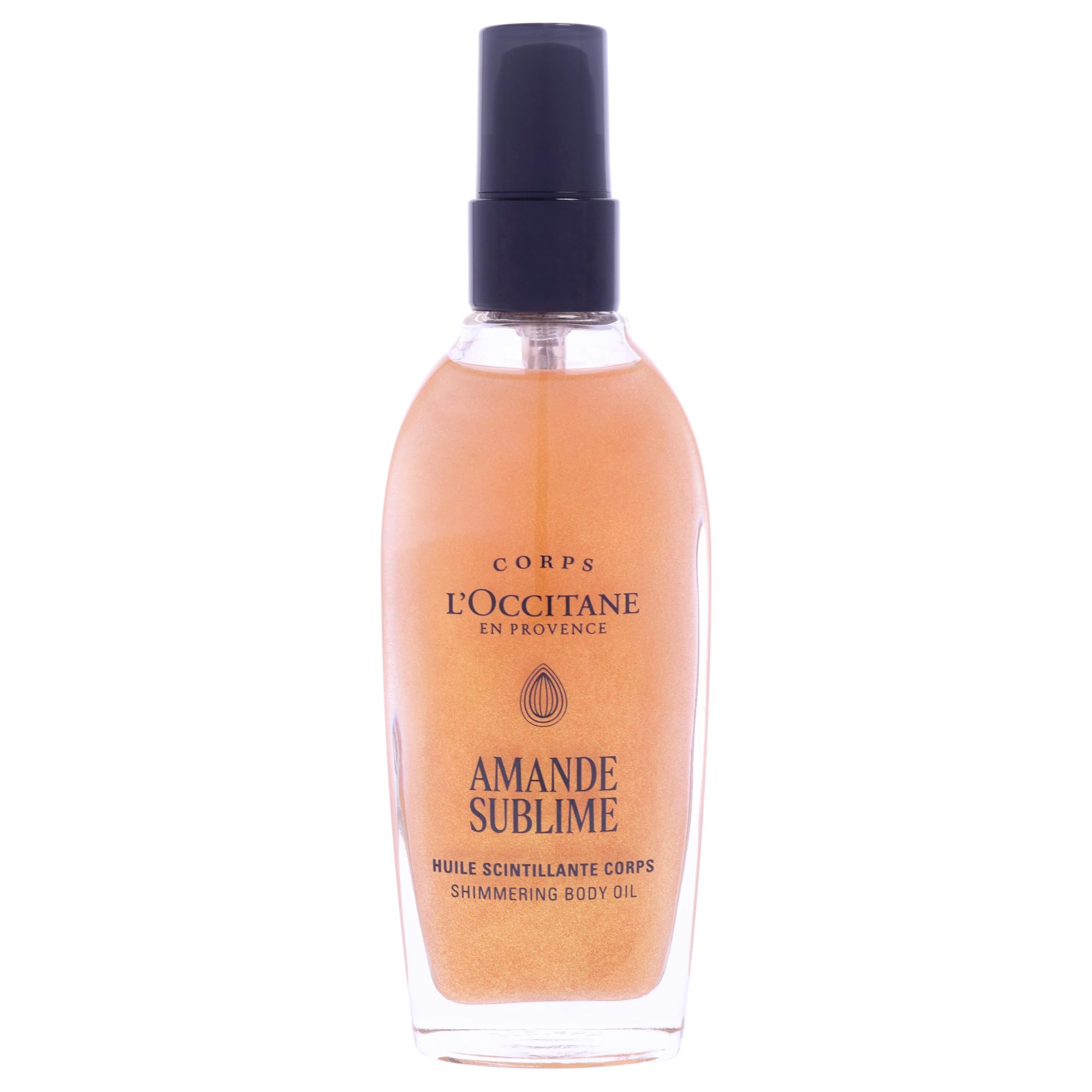 L'Occitane Badem Işıltılı Vücut Bakım Yağı, Altın Rengi Işıltı, Tatlı Badem Yağı İçeren Besleyici ve Nemlendirici, 100 ml
