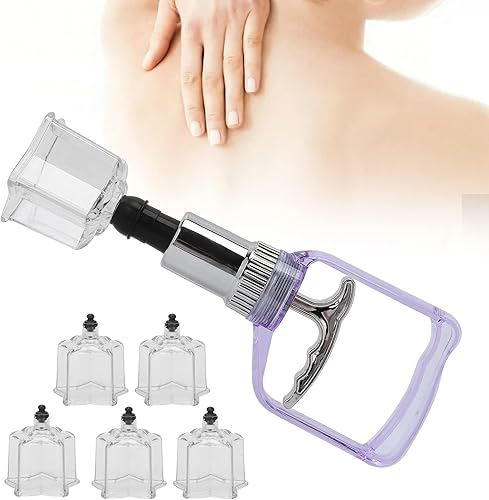 Brrnoo Juego de ventosas, juego de tazas de ventosas en forma de estrella de cinco puntas, pistola de bomba de masaje para aliviar el dolor,