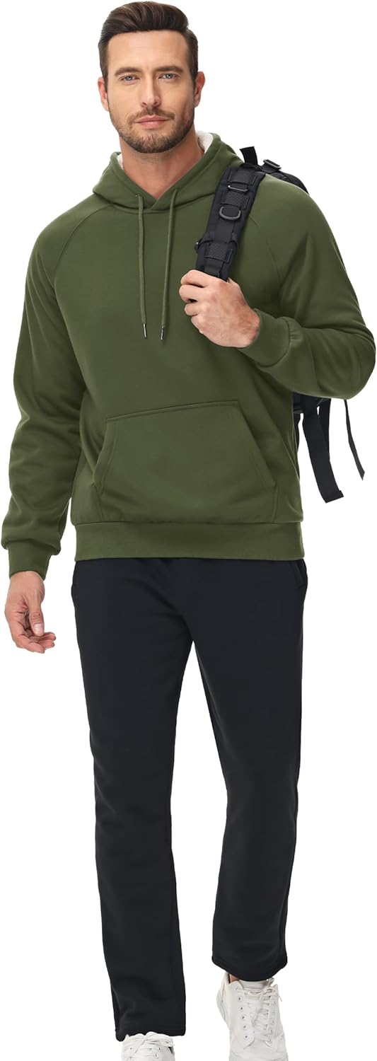 MAGCOMSEN Men's Sherpa Hoodie Heavyweight Fleece Lined Thick Winter Thermal Athletic Sweatshirt with Kangaroo Pocket - Image 7