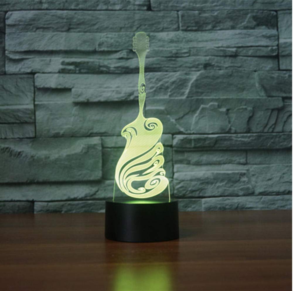 3D Illusion guitare électronique lampe musicale Led Bluetooth haut-parleur veilleuse USB télécommande tactile interrupteur lampe de Table enfants cadeau