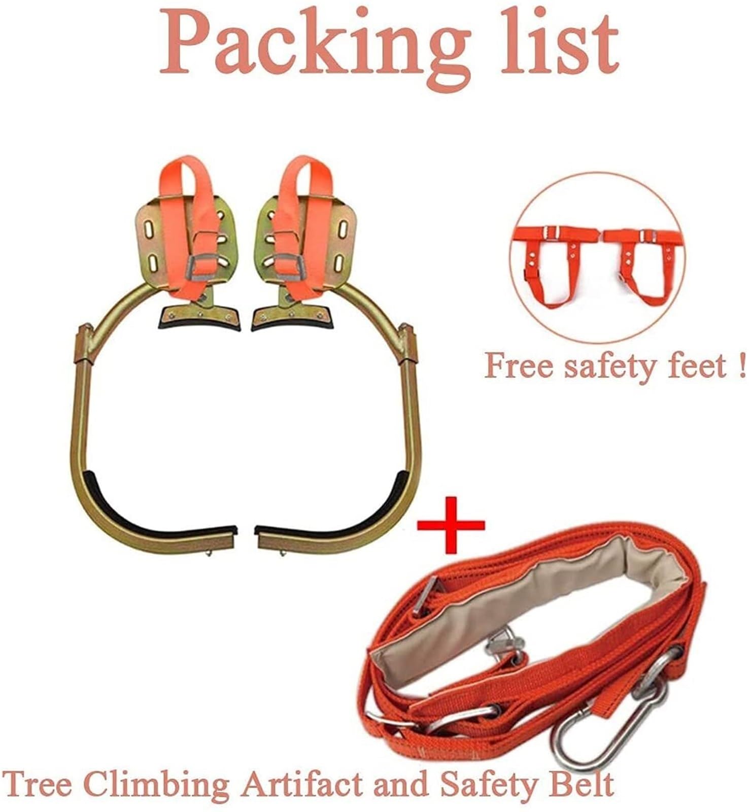 Attrezzo regolabile per arrampicata su alberi con pedali antiscivolo e punte in acciaio inox per avventure all'aperto professionali
