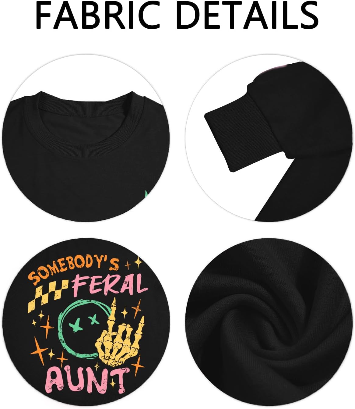 Mama Sweatshirt Overstimulated Moms Club Shirts for Women Skeleton Graphic Rock Pullover Tops - Image 5