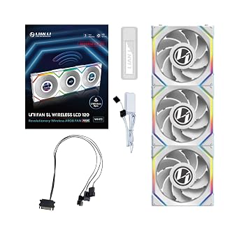 Lian Li UNI FAN REVERSE SL WIRELESS LCD 3x120mm White Case Fan (G99.12RSLLCD1W3W.00)